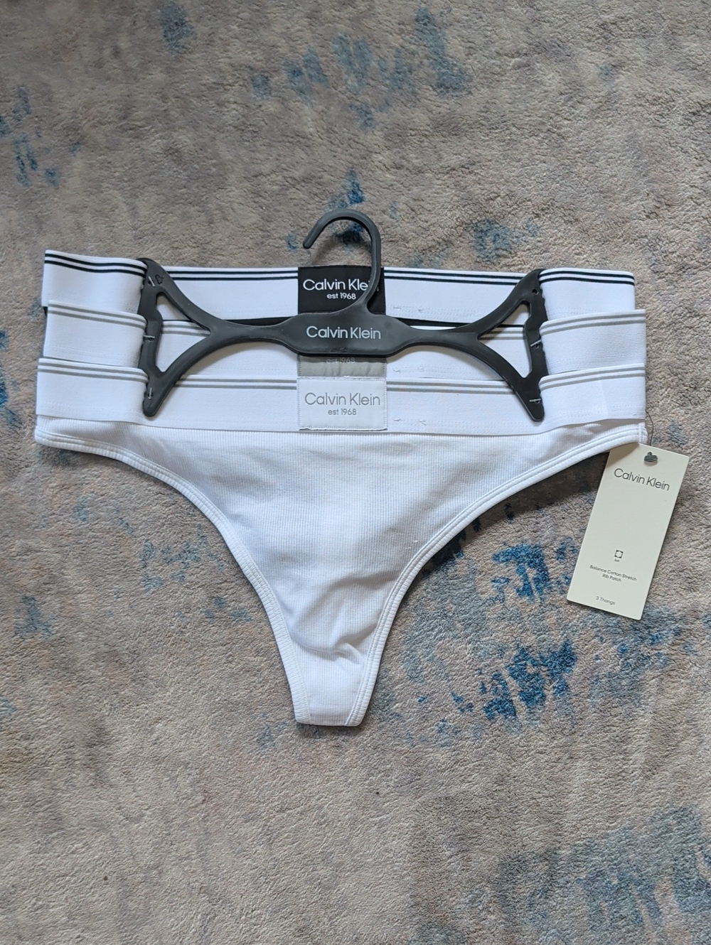 NWT (3) Calvin Klein Balance Cotton Stretch Ribbed Undies Selection Women's M